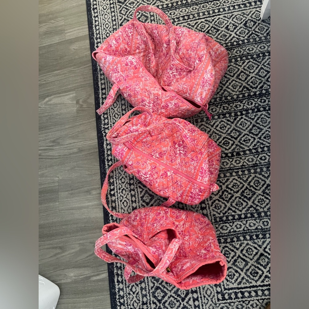 Vera Bradley Duffle set + curling/flat iron case